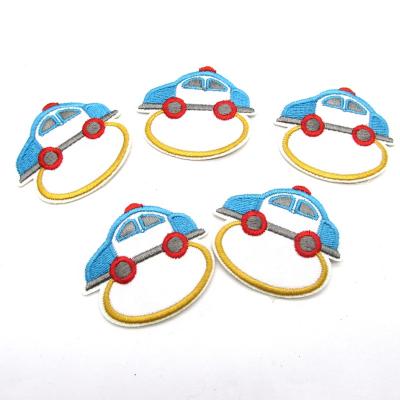 China Eco-friendly Cute Cartoon Car Pattern Embroidery Patch Label For Children's Clothing for sale