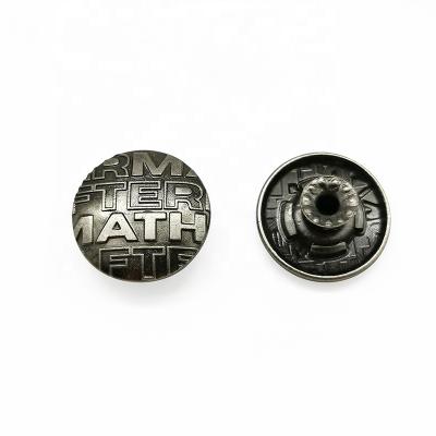 China Custom viable metal jeans button with logo, wholesale zinc alloy metal button for jacket and pants for sale