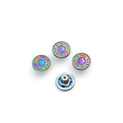 China High Quality Dry Cleaning Garment Accessories Rainbow Color Around Metal Jean Buttons For Clothes for sale