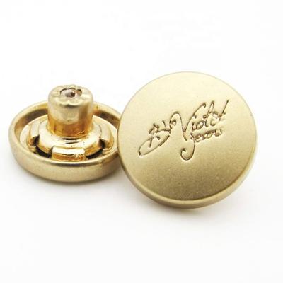 China Matte Dry Cleaning 17mm Gold Jeans Button Tack Buttons For Clothes for sale