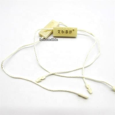 China Custom Viable Factory String Polyester Yarn Plastic Seal Hang Tag For Clothing for sale