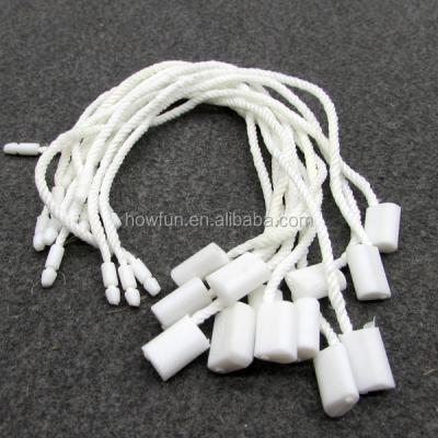 China Viable Wholesale Plastic Garment Tag Seal Twine With Polyester Rope Hang Tag Fastener Design for sale