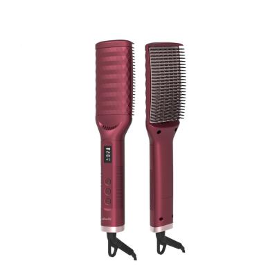 China Hot Sale Led Electric Hair Straightener Brush PTC Straightening Comb For Beauty Customization Straight Hair Fast Styling for sale