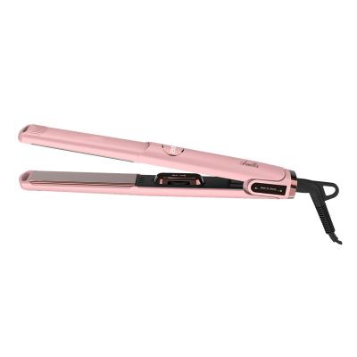 China Amitis Titanium Flat Plate Professional Salon Irons Private Label Tools Nano Hair Straightener Travel Wide Flat Iron for sale