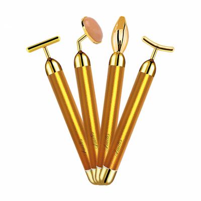 China Amitis Face Lift 4 in 1 Energy Beauty Bar 24k Gold Electric Pulse Lift Facial T Tool Shape Face Massager for sale