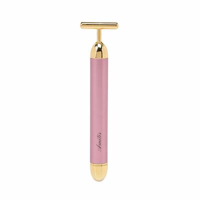 China Face Slimming Amitis Custom Logo T-shaped Facial Massager Microcurrent Device 24k Gold Beauty Facial Tone Bar for sale