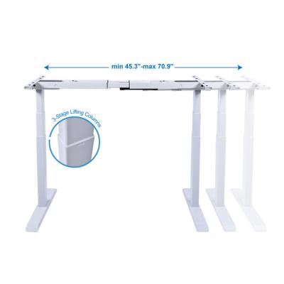 China Hot Sale Electric Adjustable Height Table 2 Adjustable Legs 3 Step For Office Standing Executive Sit And Stand Desk for sale