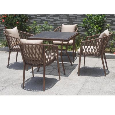 China Traditional Nordic outdoor woven chair sofa living room courtyard leisure  table and chair garden furniture set for sale