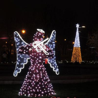 China Fashionable Outdoor Warm White Led Angel Light Beautiful Style 3M Holiday Decoration Christmas Decoration For Shopping Mall for sale