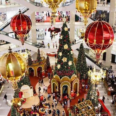 China City Center Plaza Wooden Nativity Scene Christmas Ornaments Christmas Scene Props Christmas Village Scene Wood for sale