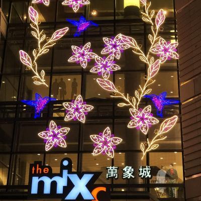 China Fashionable Outdoor Christmas Decorations Led Street Pole Motif Light Led Outdoor Wall Light Painting High Building Wall Light Decor for sale