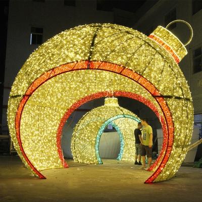 China Fashionable 3D Illuminated Lighting Christmas Led Arch Led Christmas Lights Ball Arch Walk Through Illuminated Christmas Led Round for sale