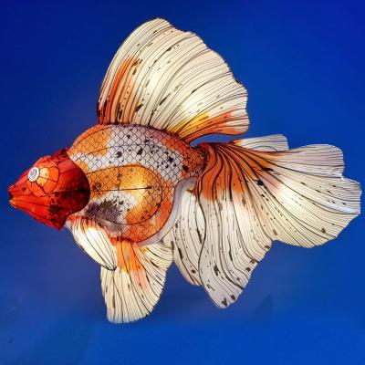 China Amusement Park New Design Chinese Tradition Light Festival Decoration Fish Lantern Hand Painted Led Animal Fish Lanterns for sale