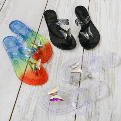 China Fashion Trend Summer Fashion Butterfly Flip Flops Women Sandals Jelly for sale