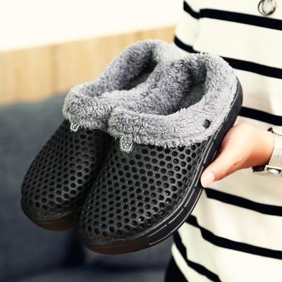 China Free Sample Winter Anti-Slippery Indoor Waterproof Fur Clog Warm Men's Slippers House Outdoor Beach Casual Shoes for sale