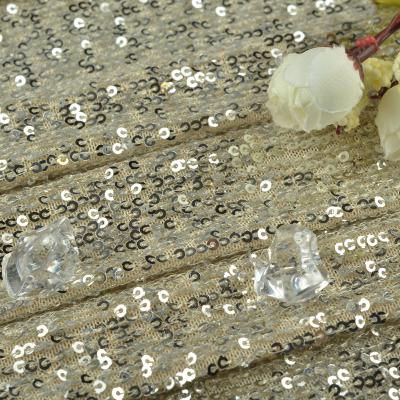 China Breathable luxury shinny heavy beaded fabric bridal crystal sequins fabric sequin fabric textiles for wedding evening dress for sale