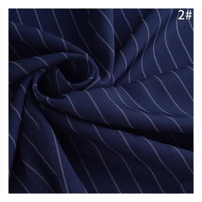 China Stretch Polyester Spandex Fabric 1.5cm Stripe 220GSM Woven Stretch Twill Fabric Textile For Professional Tailoring Cloth for sale