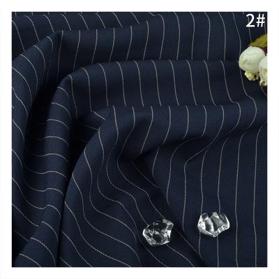 China Stretch 1.2cm Stripe Fabric 235GSM Polyester Spandex Stripe Suiting Stretch Fabric For Fall And Winter Clothing Suiting Fabric for sale