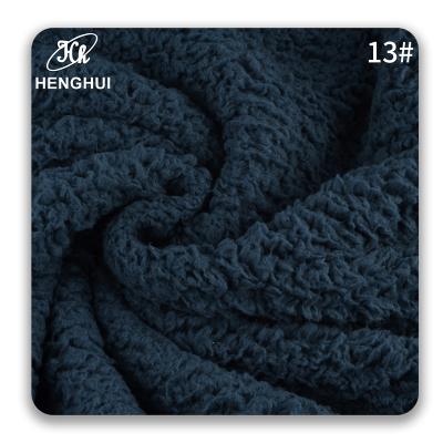 China Readmade Shrink-Resistant Fleece Knitted Textiles For Covering Hoodie Warm Coat 100% Polyester 200GSM Double Sided Wool Fabric for sale