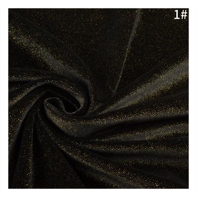 China Shiny Stretch Velvet Gilding Silk Fabric For Clothes 260GSM Polyester Spandex Stretch Knit Fabric Textile For Fashion Garment for sale