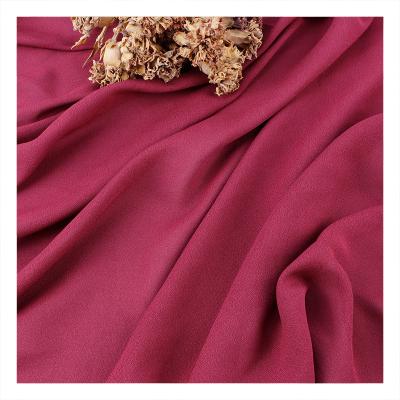 China Island QUICK DRY high quality breathable smooth silk polyester fabric hanfu canvas 75D chiffon blended bridal dress textile for sale