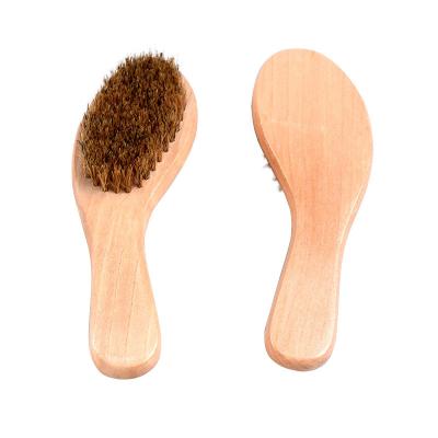 China Sustainable High Quality Environmental Friendly Natural Bristles Cleaning Brush Wooden Shoe Brush With Horse Hair for sale