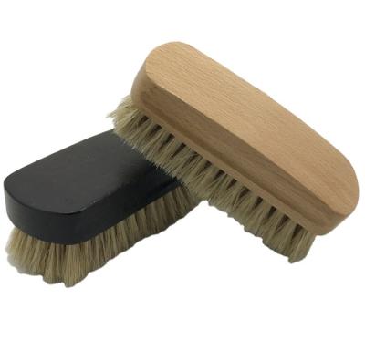 China Sustainable High Quality Environmental Friendly Natural Bristles Wooden Shoe Brush Cleaning Brush With Boar Hair for sale