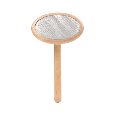 China High Quality Viable Puppy Large Dog Cat Pet Grooming Brush With Wooden Handle for sale