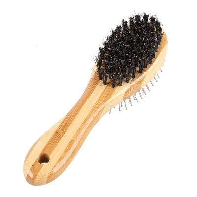 China High Quality Viable Puppy Dog Cat Double Sided Bamboo Large Hair Brush For Dogs Cats for sale