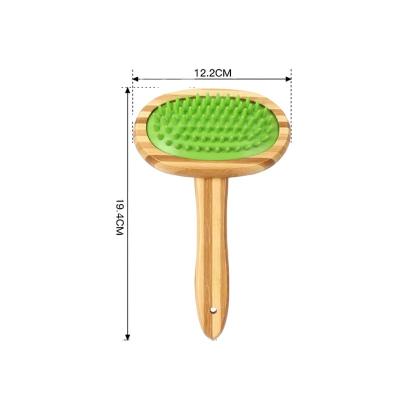 China High Quality Sustainable Puppy Large Dog Cat Bath Massage Brush Natural Bamboo Pet Accessories For Dogs Cats for sale