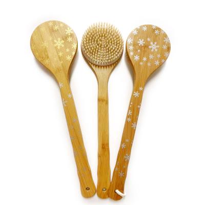 China EXFOLIATING Christmas Snow White Popusiliconer Long Bristle Bath Brush Vegsiliconebath Handle Scrub Dry Brush Gift Body 1001 Pcs Medium for sale