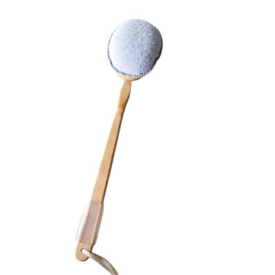 China EXFOLIATE Hot Sale Custom Logo Natural Soft Dry Bamboo Shower Body Exfoliating Bath Brushes Wood With Soft Spone for sale