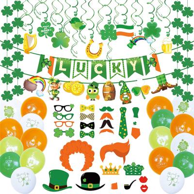 China Party Decoration St. Patrick's Day Party Decoration Set - St. Patty's Clover Banner Garland Balloon Supplies for sale