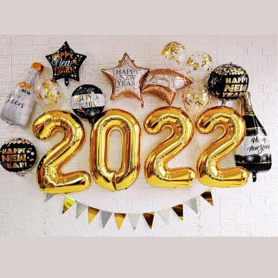 China 2022 Party Decoration Foil Balloons 2022 Balloons Party Supplies New Years Eve Party Decoration Confetti Balloons For New Years Eve Decor for sale