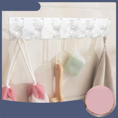 China CLASSIC plastic transparent clothes and hats, traceless and free hole, one row of hooks for sale