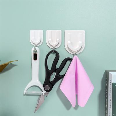 China Traceless CLASSIC Powerful Punch Free Head Big White U Shaped Wall Plastic Adhesive Hook for sale