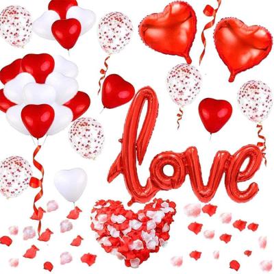 China Red Romantic Party Decoration Border Love Foil Balloon Valentine's Day Marriage Proposal Decoration for sale