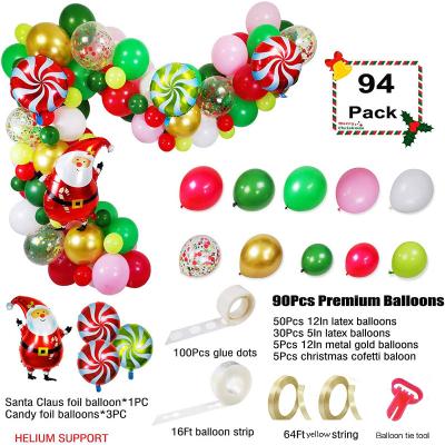 China Balloon Garland Arch Christmas Decoration Set 94 Piece Christmas Candy Balloon Gift Box Balloon Christmas Decoration Supplies for sale