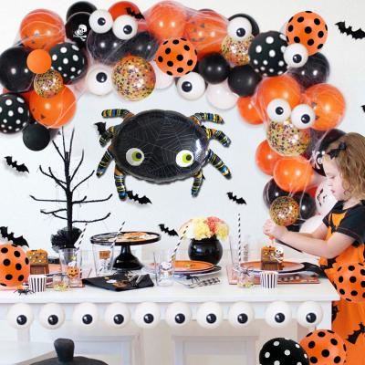 China Halloween Decoration 120 Balloon Garland Arch Set With Spider, Balloon Spider Black Orange Eyes Balloon, For Halloween Party Decoration zu verkaufen