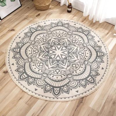 China Round Washable Flannel OEM Modern Rugs Bedside Living Room Bedside Flooring Mat With Custom Size for sale