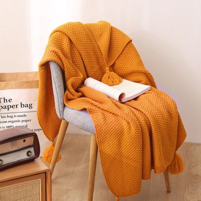 China Magnetic Knitted Knitted Tassel Tapestry Office Snooze Nordic Blanket Casual Blanket Bed Sofa Wool Blanket Knitted Shawl for sale