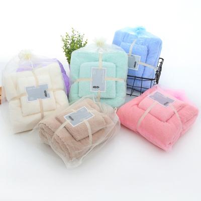 China Coral Fleece Bath Towel Gift Cheap Wholesale Quick Suction Microfiber Soft Absorbent Face Towel Set Towel for sale