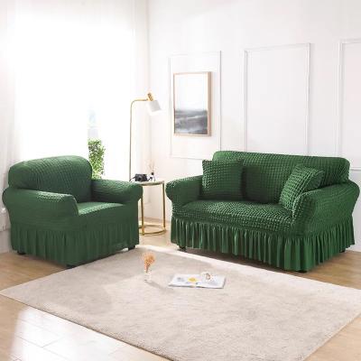 China Elastic Stretch Sofa Cover With Skirt, Custom Jacquard 3 Body Covers Therapy Furniture Cover Wholesale Sofa for sale