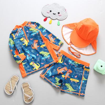 China Breathable Boys Guard Set UPF 50+ Long Sleeve Swim Shirt Trunks Swimsuit Kids Rashish Two Piece Swimsuit for sale