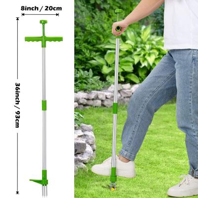 China Modern Claw Weeder Outdoor Portable Garden Lawn Long Handle Aluminum Weeder with Detachable Foot Pedal for sale