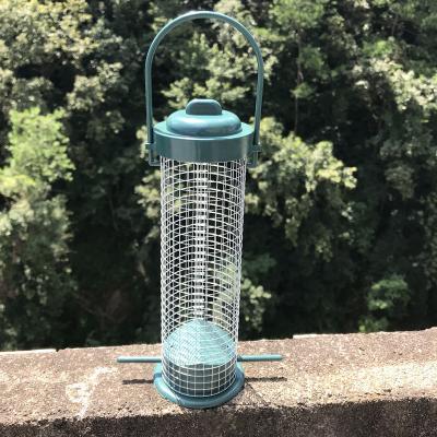 China Viable Customization Iron Green Outdoor Bird Watchers Hanging Bird Feeder For Garden Decoration for sale