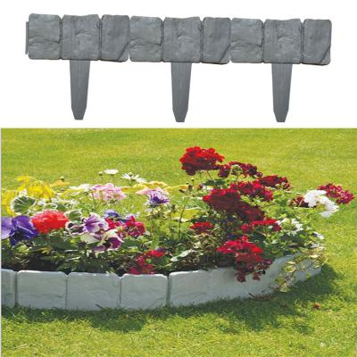 China Easily Assembled 10 Packs Garden PP Fence Edging Cobbled Stone Effect Lawn Edging-DIY Yard Landscape Plant Fence (3 Colors) for sale