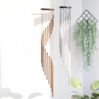 China Gold Minimalist Spiral 35 Inch Garden Wind Chime Metal Tube Garden Decoration Wind Chime 18 Inch for sale