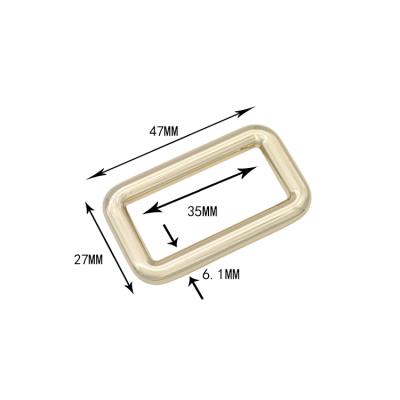 China Eco-friendly Factory Directly Sell Bag Accessories Gold Plated Rectangle Buckle Ring Sliders for sale