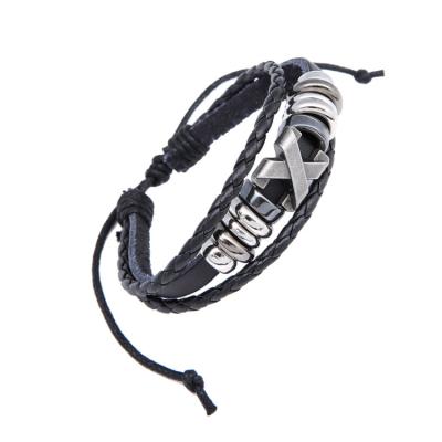 China Wholesale CLASSIC Leather Men's Bracelet Cuff Bracelet Metal Strap Leather Bracelets for sale